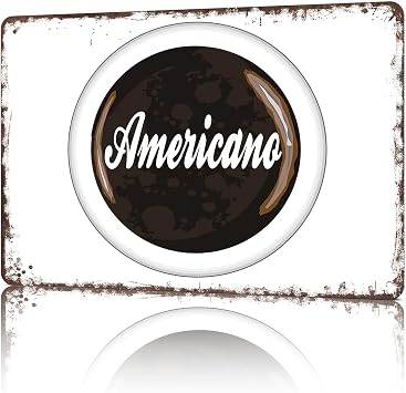 Funny Vintage Metal Signs Americano Coffee -Tin Sign Poster For Home Room Garage Office Decor 8x12inch