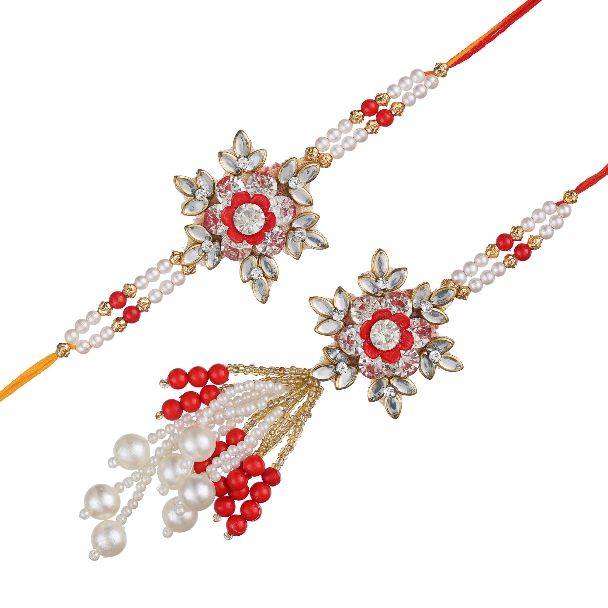 See full amazon price history chart for eCraftIndia White and Red Pearls, Diamonds Beautiful Designer Bhaiya Bhabhi Rakhi Set with Roli Chawal Pack - Rakhi for Brother, Bhaiya, Bhai - Lumba Rakhi for Bhabhi, Sister eCraftIndia White and Red Pearls, Diamonds Beautiful Designer Bhaiya Bhabhi Rakhi Set with Roli Chawal Pack - Rakhi for Brother, Bhaiya, Bhai - Lumba Rakhi for Bhabhi, Sister (B0C8NPRQFV) Amazon Price History, Amazon Price Tracker