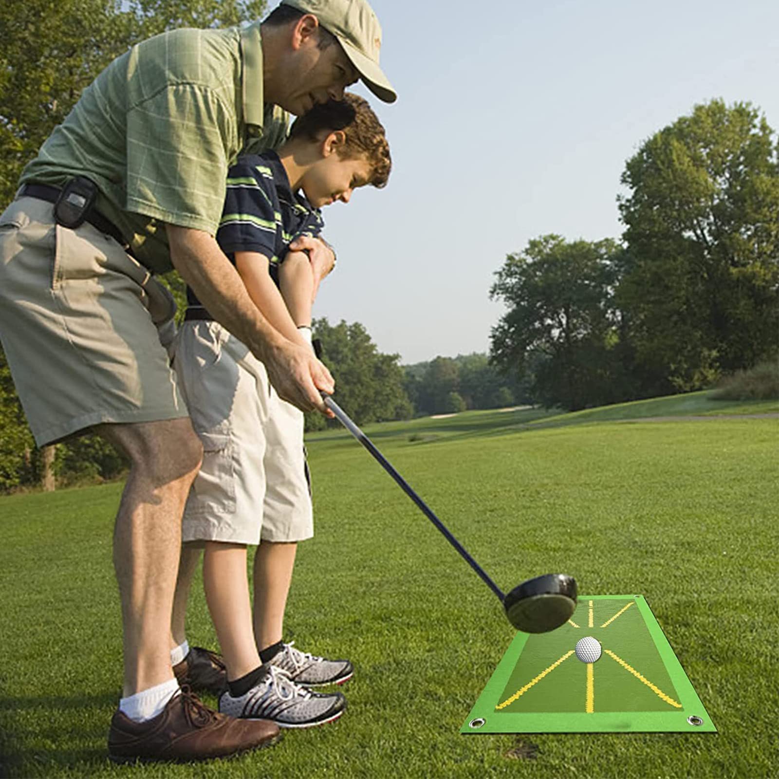 Tapis d'entraînement de Golf Hitting - Analysez Votre Swing et Améliorez Votre Technique avec Notre Tapis de Frappe de Golf pour Intérieur/Extérieur Résistant à la Déchirure et Antidérapant