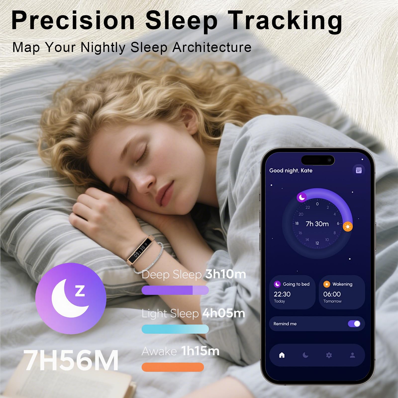 Smartwatch Damen Herren Schmal,16.5g Smart Band Fitness-Tracker mit 12 Sportmodi,Pulsuhr SpO2 Schlafmonitor Schrittzähler,Anruferinnerung,Kein Abo erforderlich,Smart Watches für Android iOS