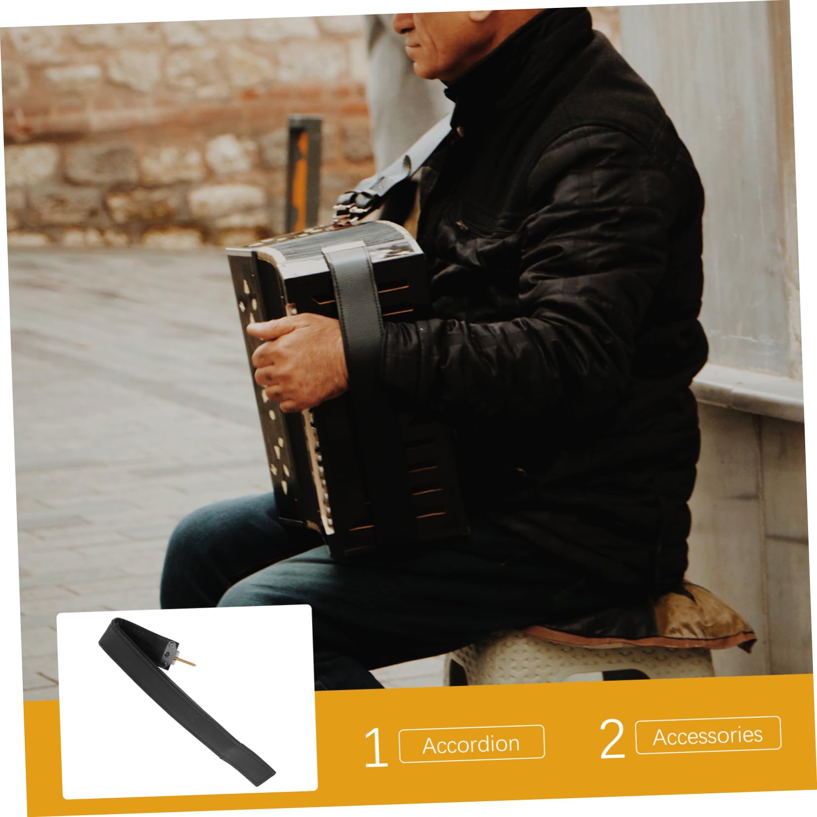 Akkordeon-bass-strip Bequemer Akkordeon-gürtel Gurte Für Bass-akkordeon Akkordeonschlinge Akkordeonzubehör Praktischer Akkordeongurt -akkordeongurte Pu Musikinstrument