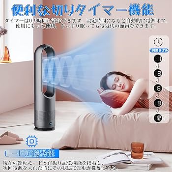【開封済・未使用】LRIO セラミックヒーター 羽なし 冷暖房対応 省エネ Amazon.co.jp: LRIO タワーファン 羽なし扇風機【冷暖房・羽根