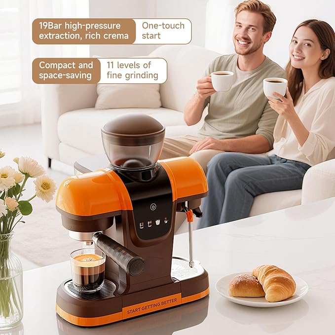 Cafetera Semi Automática 19 Bar con Molinillo Integrado 800 ml miniatura 2