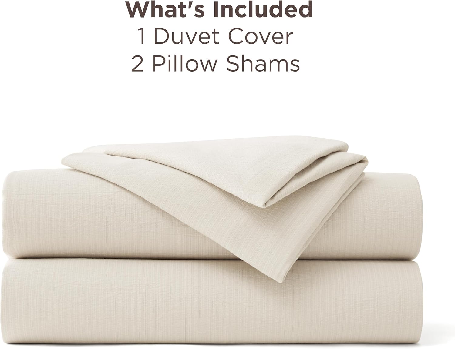 Bedsure Textured Duvet Cover King Size - Cotton-Like Polyester Jacquard Duvet Cover Set for All Seasons - 3 Pieces Soft Bedding Set with 2 Pillow Shams, NO Comforter (Beige, King, 104" x 90")