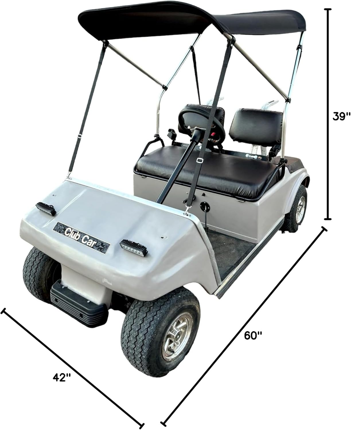 SunPro Quick Release Convertible Removable Black Golf Cart Top Roof by Cypress Rowe Outfitters Replacement Highly Versatile Top for Golf Carts, Fits All Major Brands