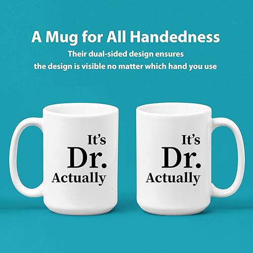 Miniatura 2 de Panvola Taza de café de cerámica con texto en inglés "It's Dr Actually Doctor Gifts - Graduación Estudiante de Doctorado Doctorado Médico (Blanco,