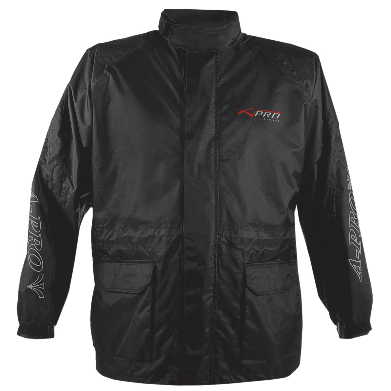 A-Pro Giacca Tuta Moto Antipioggia Impermeabile Antiacqua con Cappuccio Nero 3XL