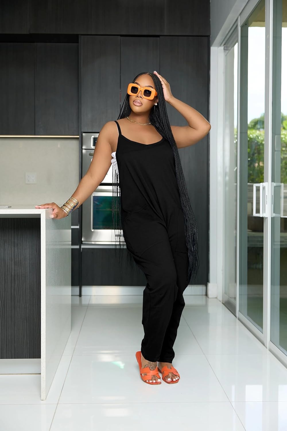 Nimsruc Womens Jumpsuits Casual Summer Rompers Sling Sleeveless Loose Baggy Overalls Jumpers With Pockets 2026 - Image 5