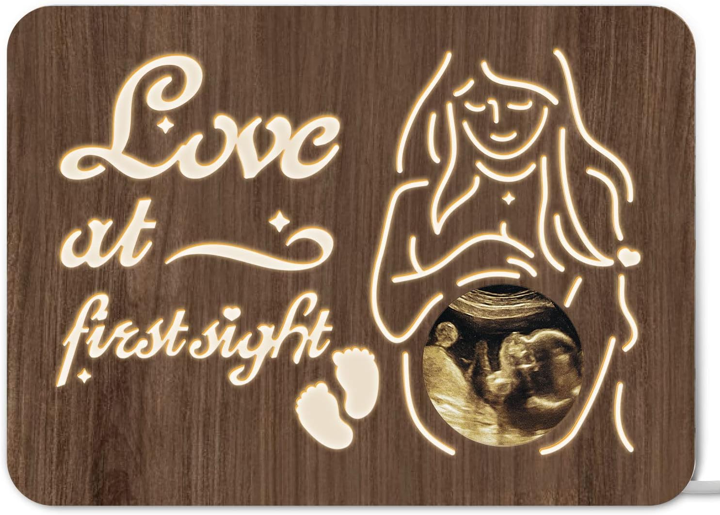 Love at First Sight Sonogram Keepsake, marco de imagen de ultrasonido para bebé niña o bebé, regalo perfecto para futuros padres | Decoración de guardería | Regalo de baby shower