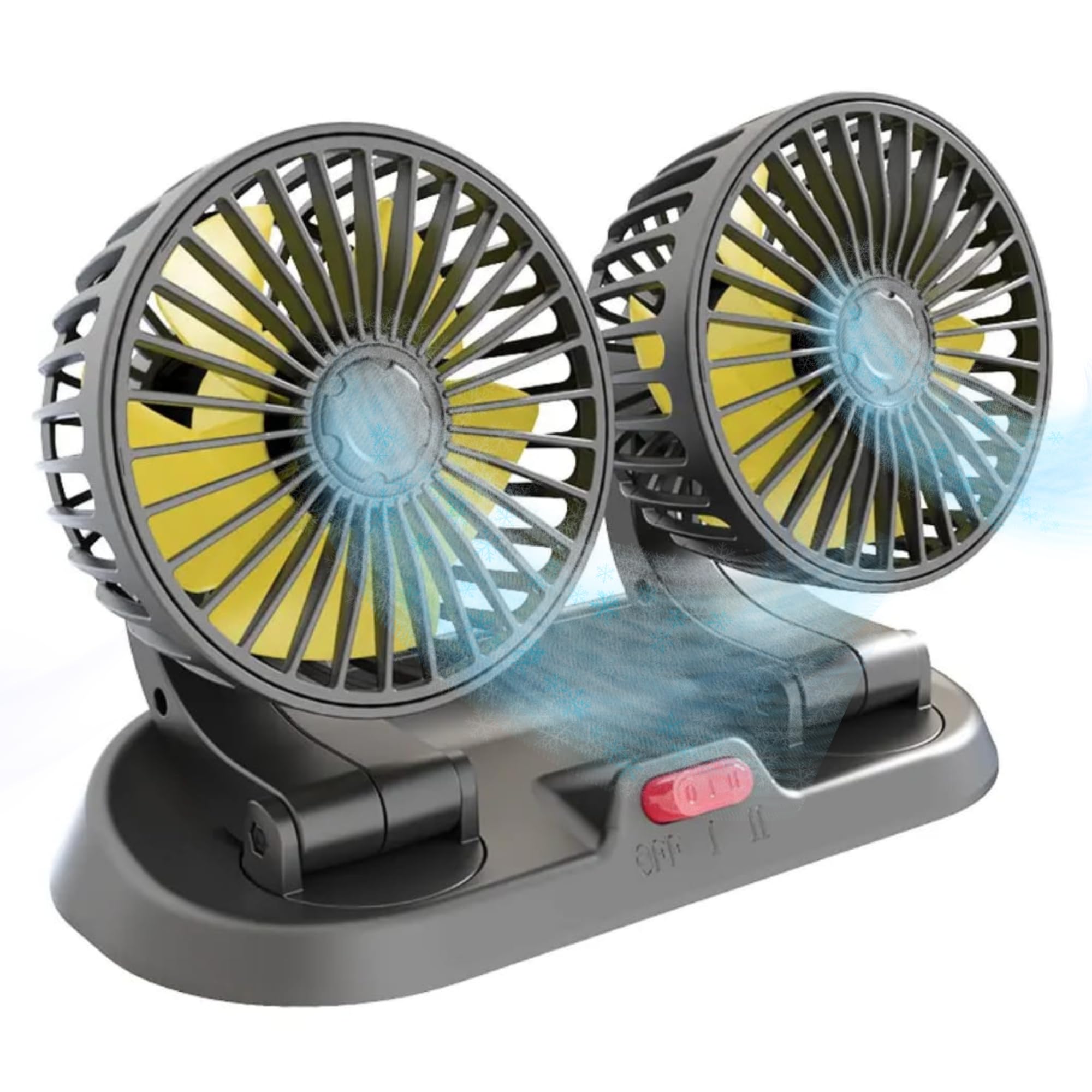 DETACHI 12V DC Electric Car Fan for Dashboard, Portable USB Fan With 360°Rotatable Head & 3Speed Control-Pack 2, Ultra Silent Operation, Brushless Motor, Suitable For Car,SUV,Bus,Desk-22X14X10cm-image-23