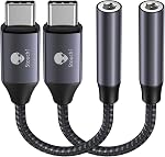 Stouchi USB C to 3.5mm Female Adapter, Type C Headphone Audio Jack Cable Cord Hi-Fi Dongle for iPhone 17, Pixel 9 8 7 Pro, Galaxy S24 S23 S22 Ultra Z Flip 5 Note20, 2024 iPad Pro Grey
