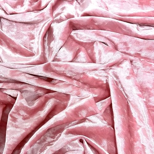 Ice Fabrics CRUSHEDVELVET-PINK-1Y Stretch Crushed Velvet Fabric By The Yard - 60/62 Inch Wide Soft Velvety Fabric For Sewing Apparel, Upholstery thumb #1