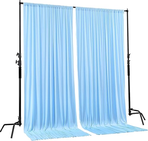 Miniatura 2 de AK TRADING CO. Cortinas telón de fondo de poliéster de 10pies x 8pies con bolsillos para varillas, decoración de ventana para bodas, fiestas y