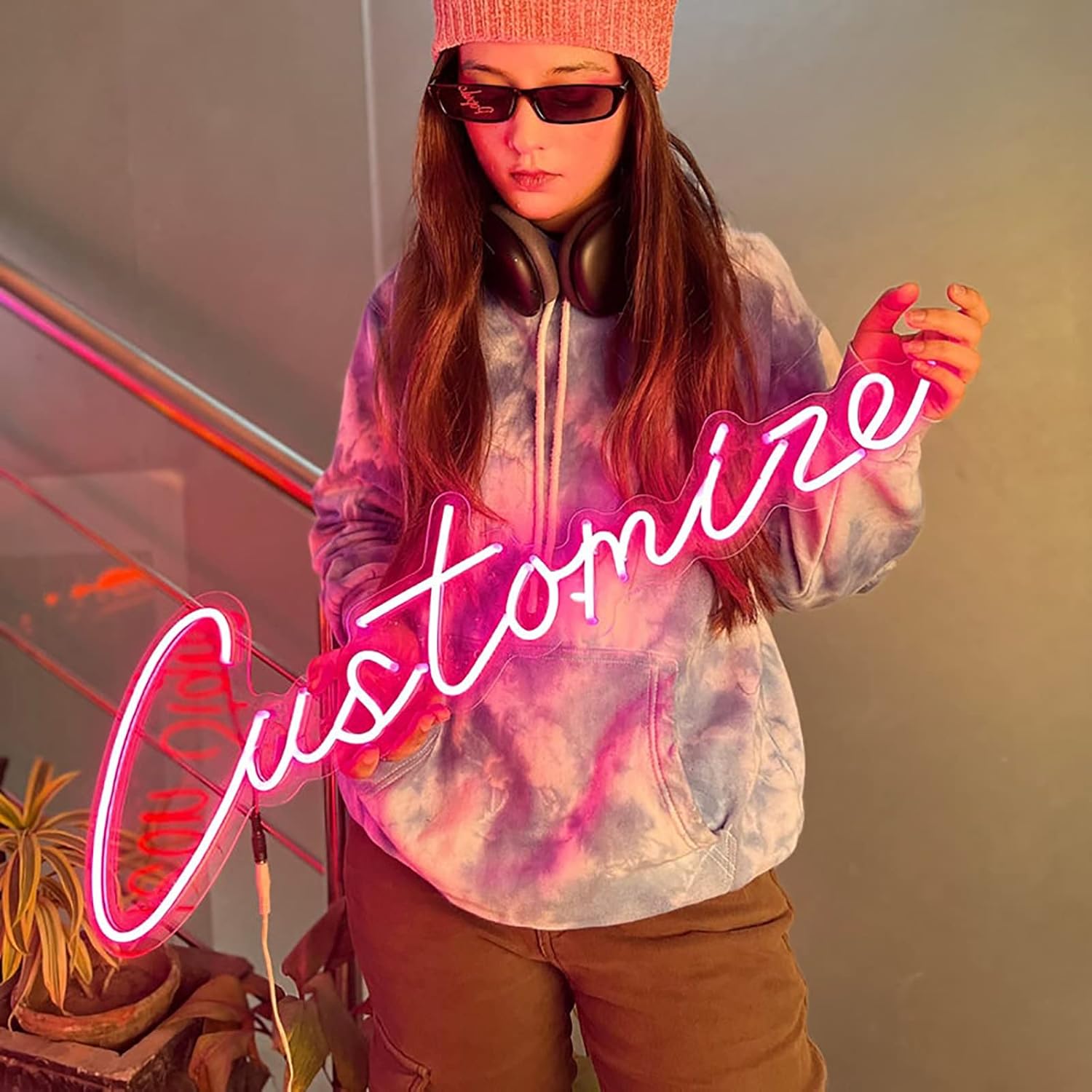 Custom Neon Signs for Wall Decor Large Neon Sign,16"-50" Customizable for Bedroom Happy Birthday Wedding Party Home Wall Christmas Decorations Personalized Neon Lights Sign for Decor Gift