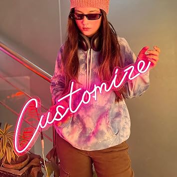 Personalized Neon Signs for Wall Decor Large Custom Neon Sign,16"-50" Customizable for Bedroom Happy Birthday Wedding Party Home Wall Christmas Decorations Neon Lights Sign for Decor Gift