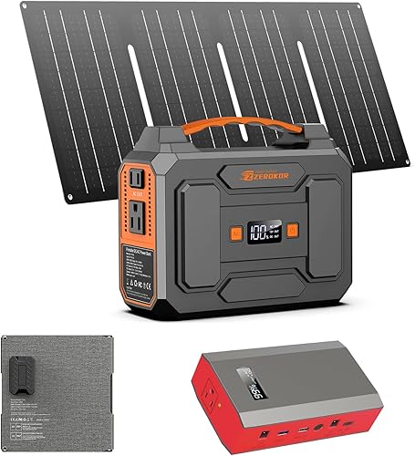 Estación de energía portátil de 100 W con panel solar plegable, banco de energía de 110 V con salida de CA, generador de batería recargable, fuente