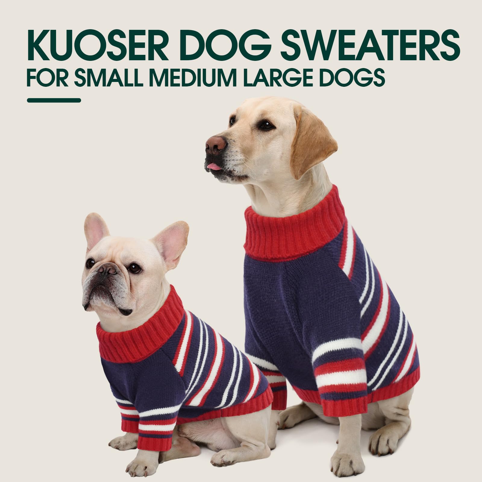 Kuoser XXL Dog Jumper, Large Sweater Warm, Knitted Pullover Christmas Outfit - Image 4