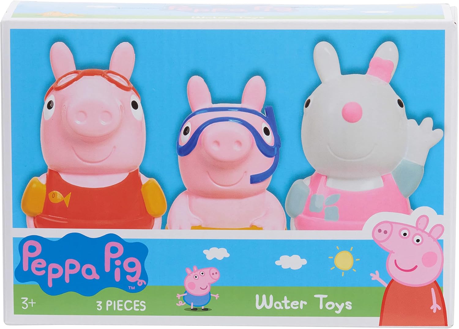 Peppa Pig 4-inch Bath Toys 3-piece Set, Peppa Pig, George, and Suzy, Bathtub Toys, Kids Toys for Ages 3 Up, Amazon Exclusive by Just Play