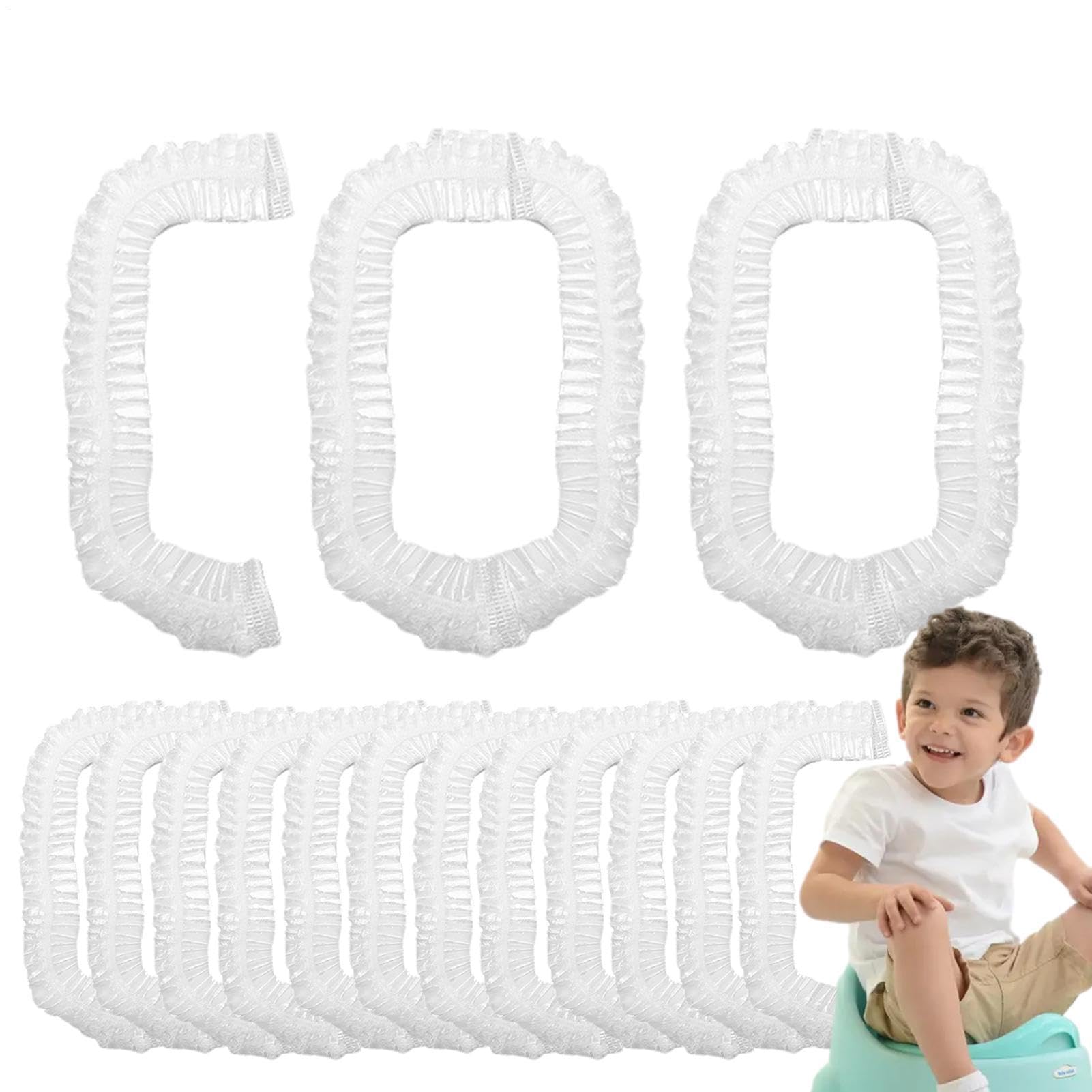 Borse per vasino portatile 100 pezzi in polietilene con elastico per bambini