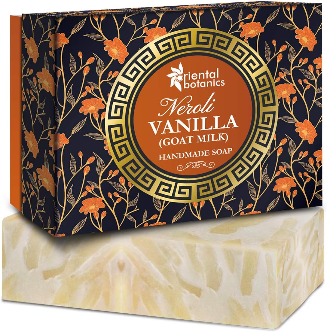 Oriental Botanics Neroli & Vanilla Handmade Luxury Soap, 125 g | with Premium Natural Extracts that Nourishes & Hydrates Skin | No Parabens & Sulphates | Cruelty Free & Vegan