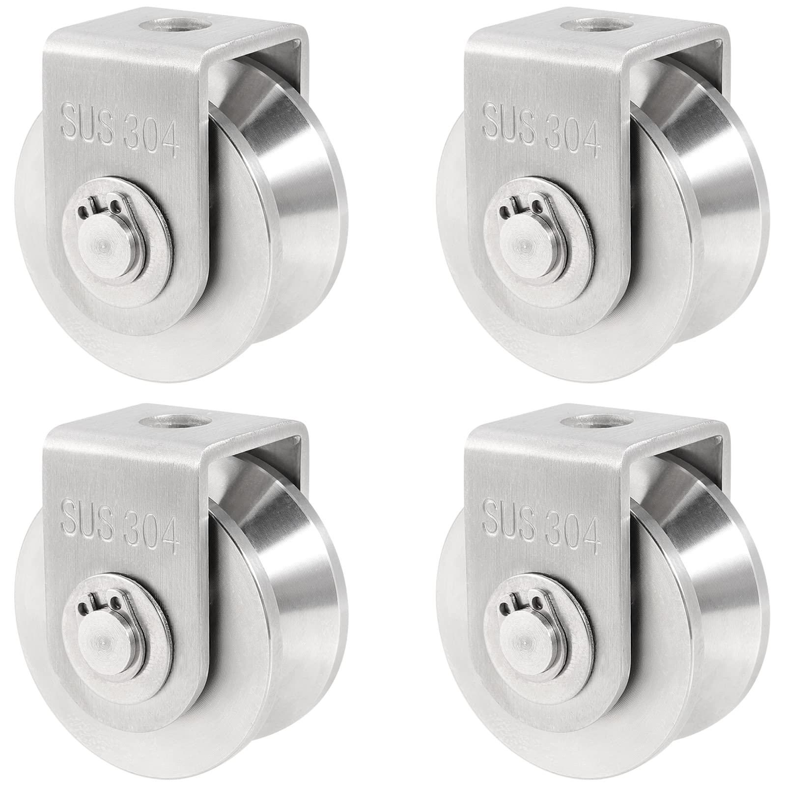 Buy SEUNMUK 4 PCS 2 Inch V Groove Wheel, 304 Stainless Steel Double