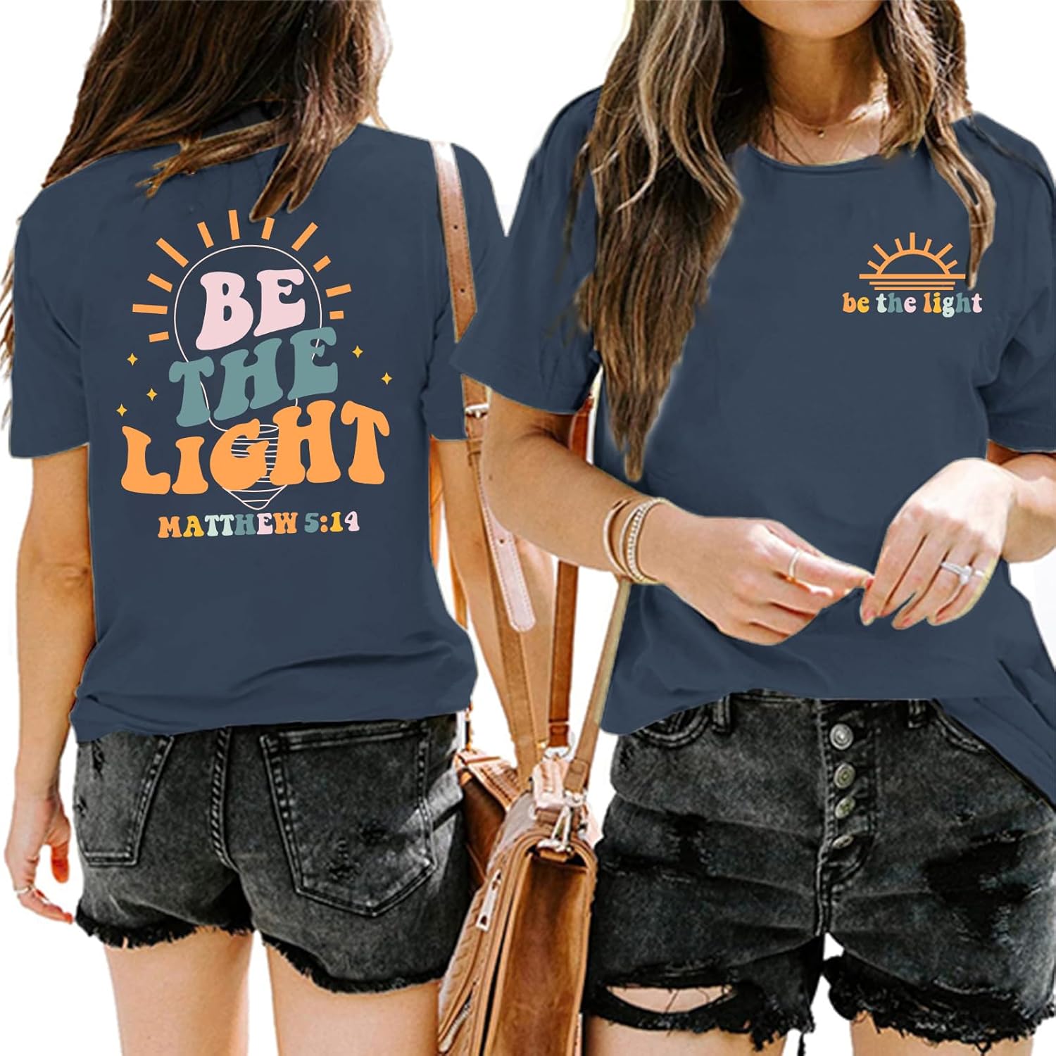 Christian Shirts Women Jesus Faith Tshirt Bible Verse Be The Light Shirt Inspirational Religious Graphic Tees Top