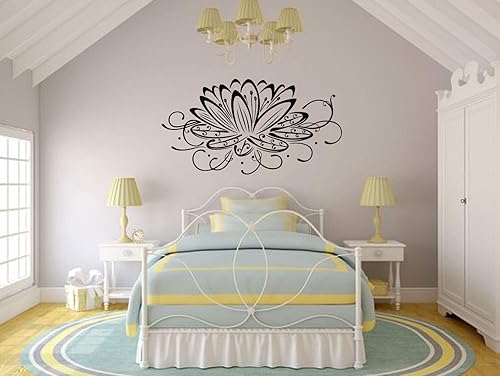 Miniatura 6 de Calcomanía de vinilo de flor de loto  Hermosa calcomanía de vinilo para decoración del hogar para dormitorio, sala familiar o sala de juegos  Tamaño