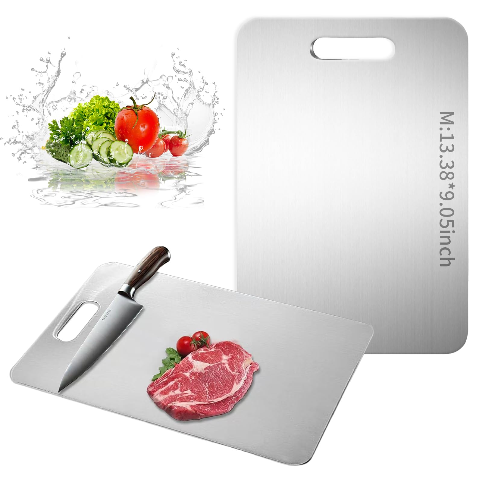 Katuchef Titanium Cutting Board - New Upgrade 100% Pure Titanium Cutting Boards for Kitchen Double Sided Non Toxic Cutting Board,Hygiene Durable