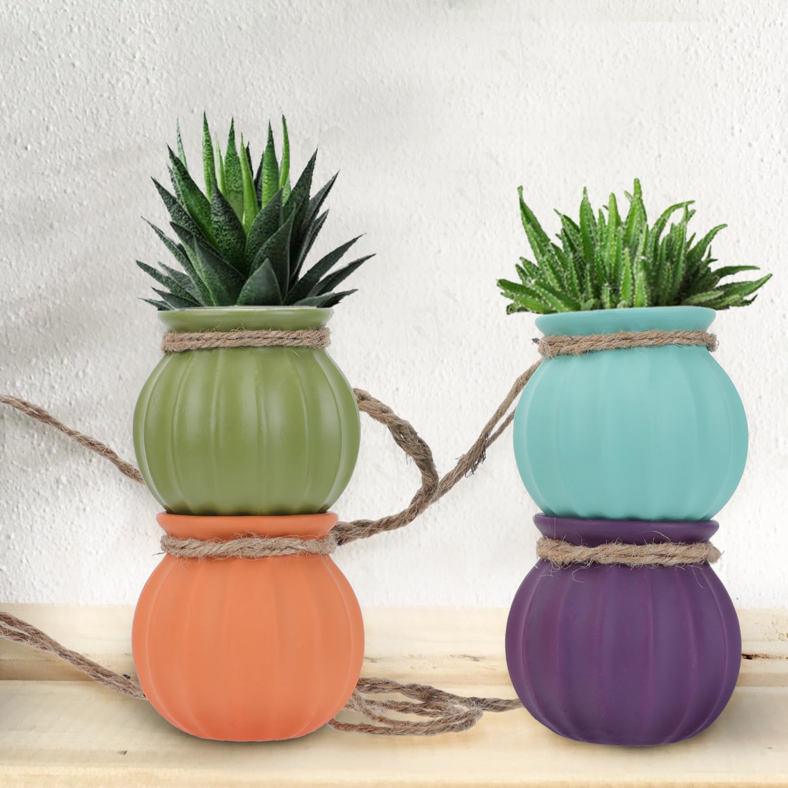 POPETPOP Ceramiczne Doniczki Do Roślin Wiszący Zestaw Doniczek Do Wnętrz 6 Kolorów Wazon Do Dekoracji Domu I Ogrodnictwa