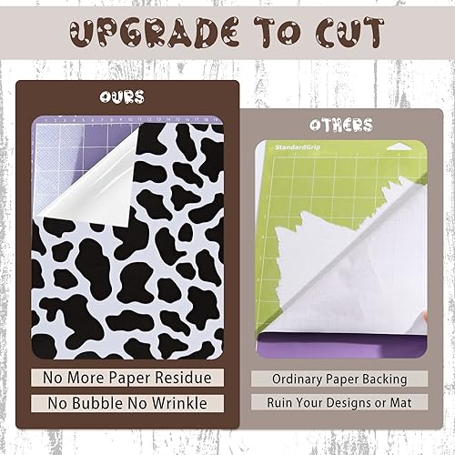 Miniatura 5 de Tintnut Rollo de Vinilo Permanente de Piel de Vaca - 12 pulgadas x 5 pies, Vinilo Adhesivo de Manchas de Vaca, Vinilo de Estampado Animal, Vinilo