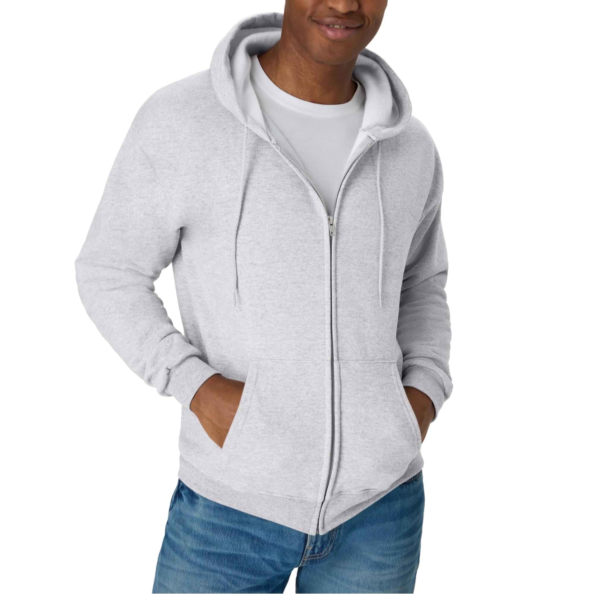 Hanes Men's Zip-up Hoodie, Ecosmart Fleece Full-zip Hoodie for Men, Hooded Sweatshirt Regular