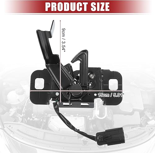 Miniatura 6 de ACROPIX Ensamblaje del pestillo del capó del motor No.95463828 para Chevrolet Cruze 2012-2016 - Paquete de 1 negro