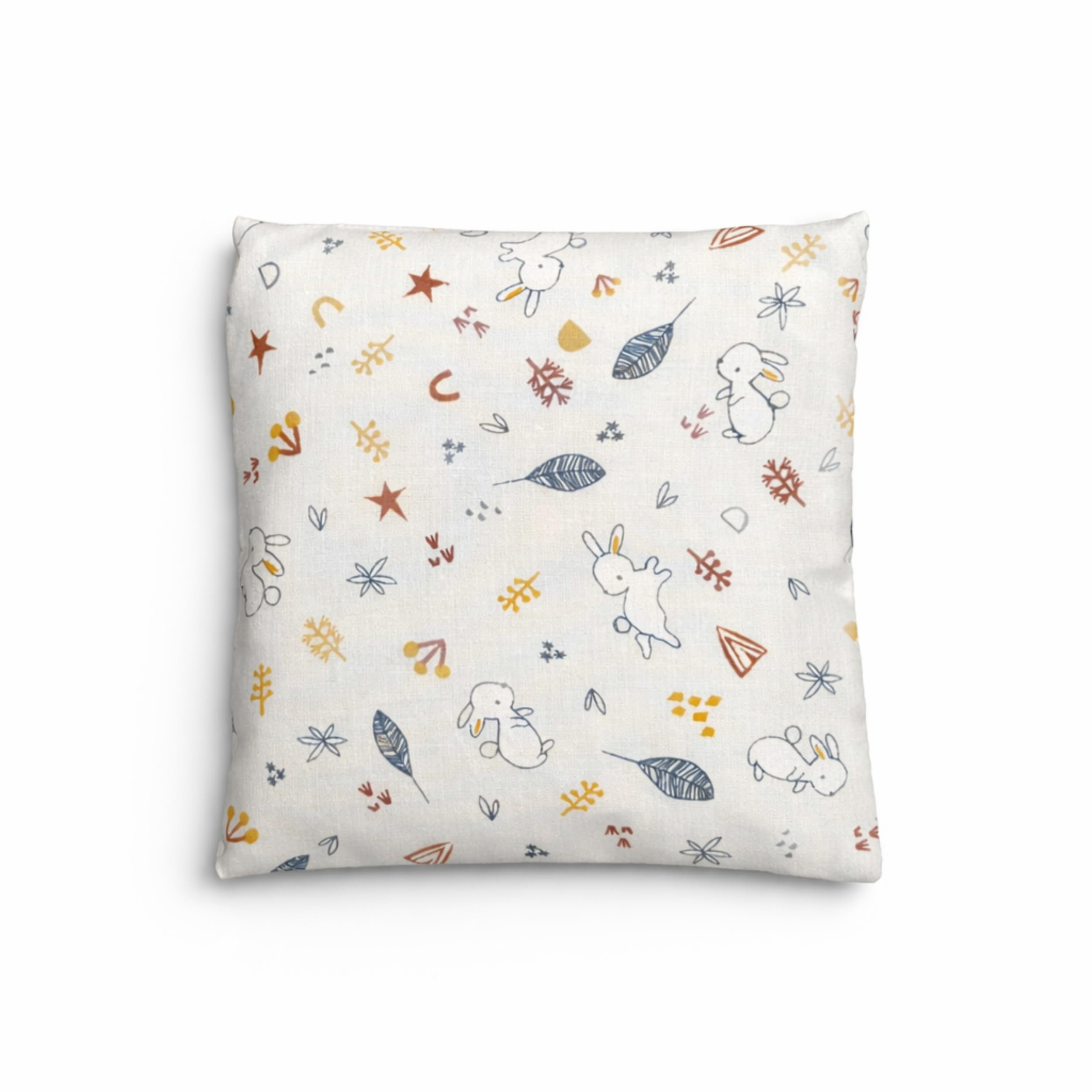 Kirschkernkissen 15x15 cm mit 2 waschbaren Hüllen | Handgemacht in Österreich | Wärmekissen & Kältekissen | Naturfüllung | 10 Designs für Babys & Kinder | (Grau, Häschen)