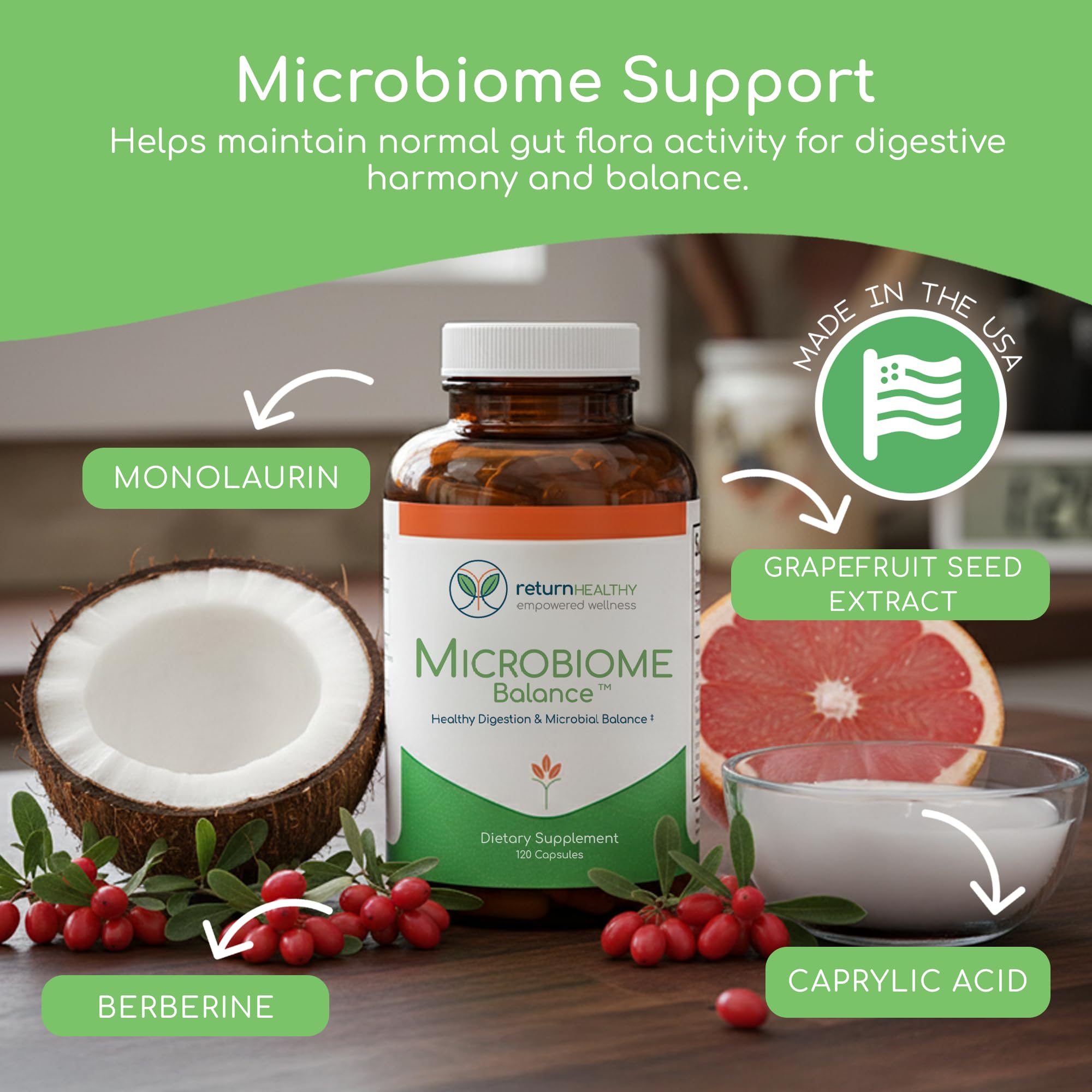 Microbiome Balance, 350mg Monolaurin with Caprylic Acid — Amazon image 2
