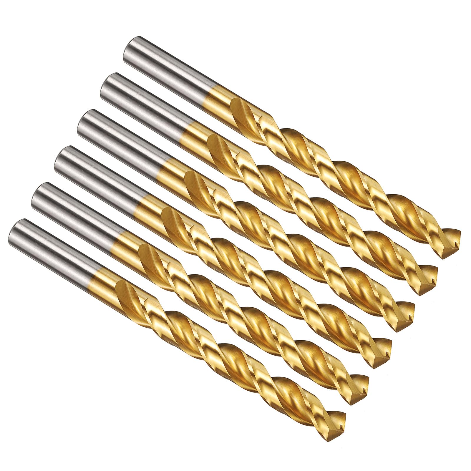 PATIKIL 12mm Drill Bit, M42 8% Cobalt High-Speed Steel Jobber Straight Shank 135° Titanium Nitride (TiN) Coated for Hard Metal Stainless Steel - 6 Pack — image 1