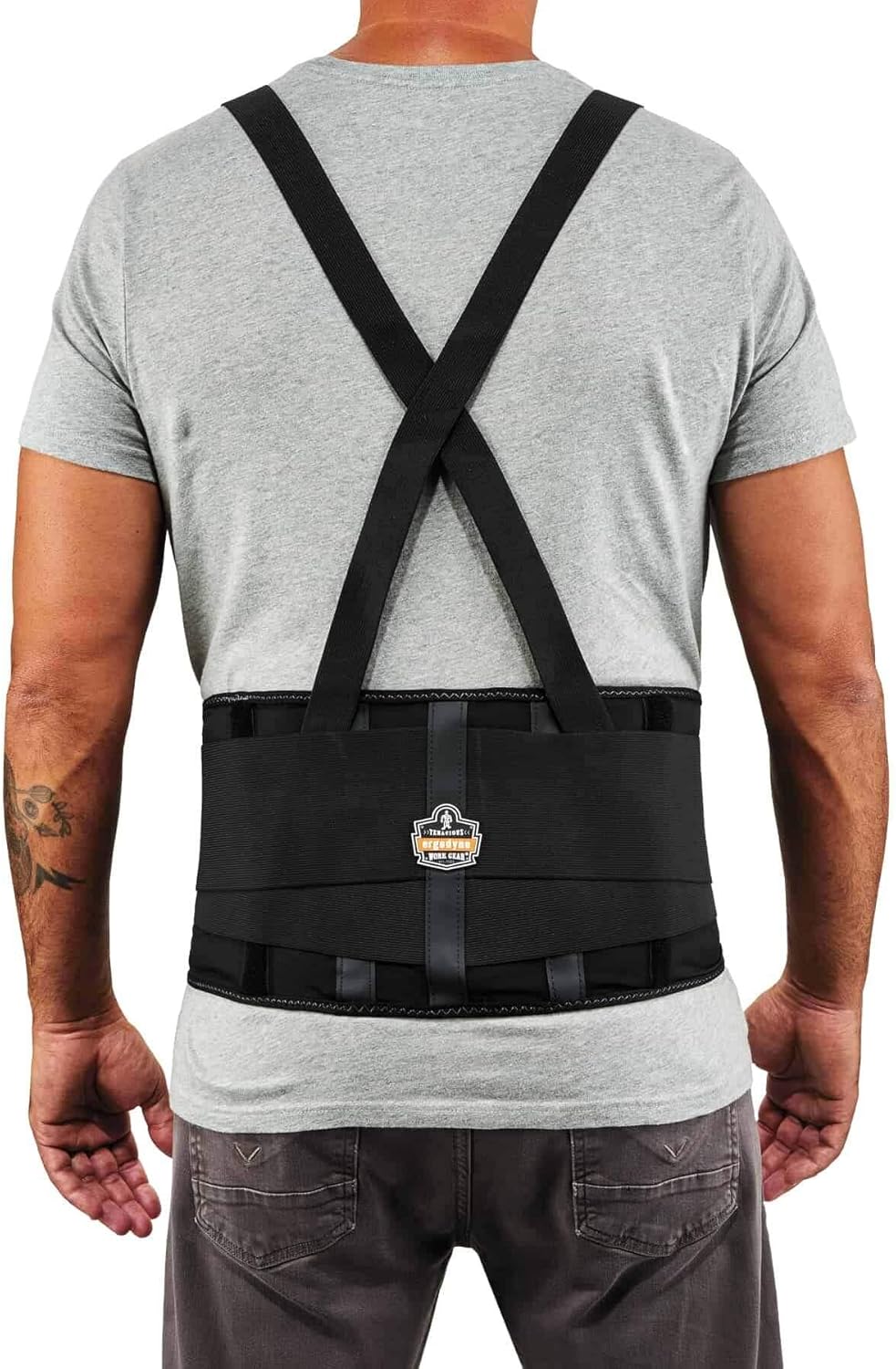 Ergodyne ProFlex 100 Back Support Brace, 8" Spandex Belt, Adjustable, Removeable Straps, Medium, Black - RA5760 - Back Braces - 