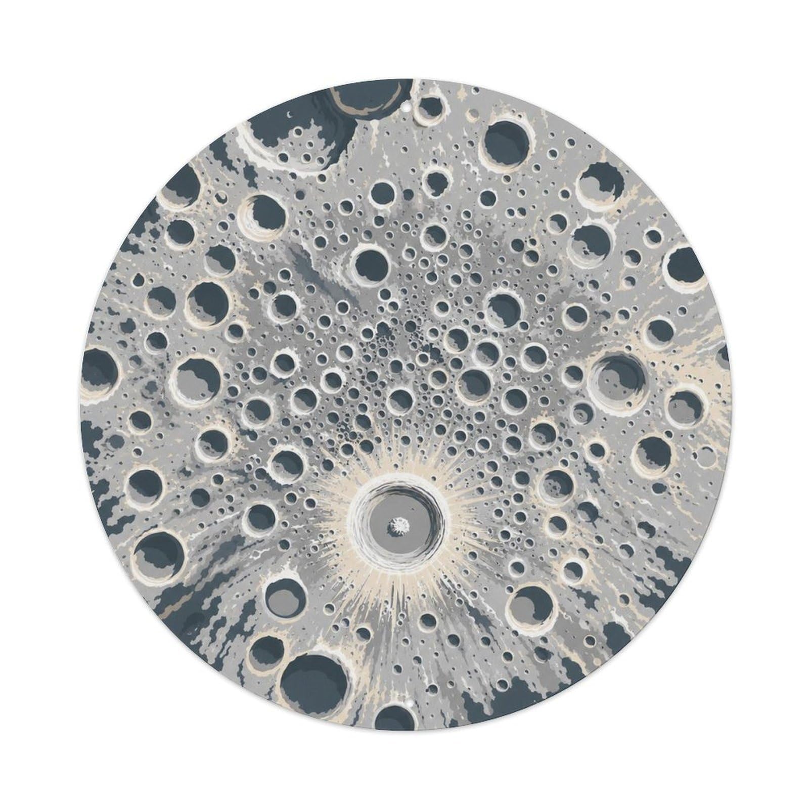 Odgynaw 8X8inch(20X20cm) Deep Sky Moon Polar Lunar Surface Astronomy Chart Space Metal Tin Sign