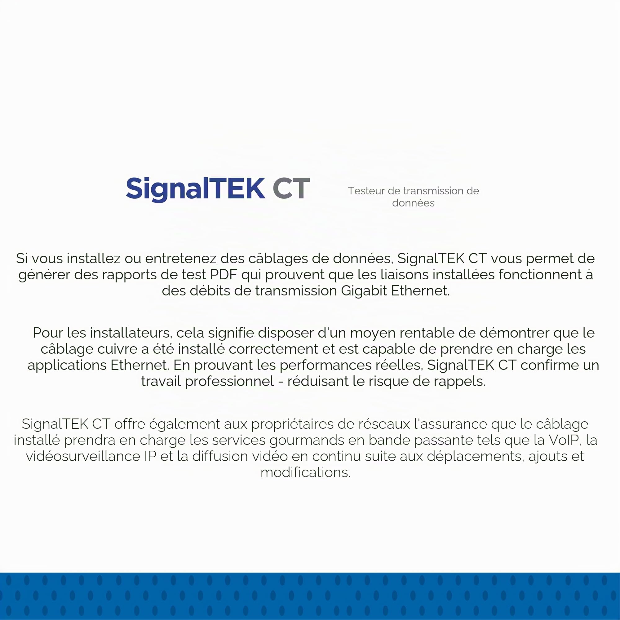 Écran tactile | Kit de test de transmission réseau et Ethernet | Dépannage des problèmes de câblage de données et de réseaux | Rapport PDF intégré