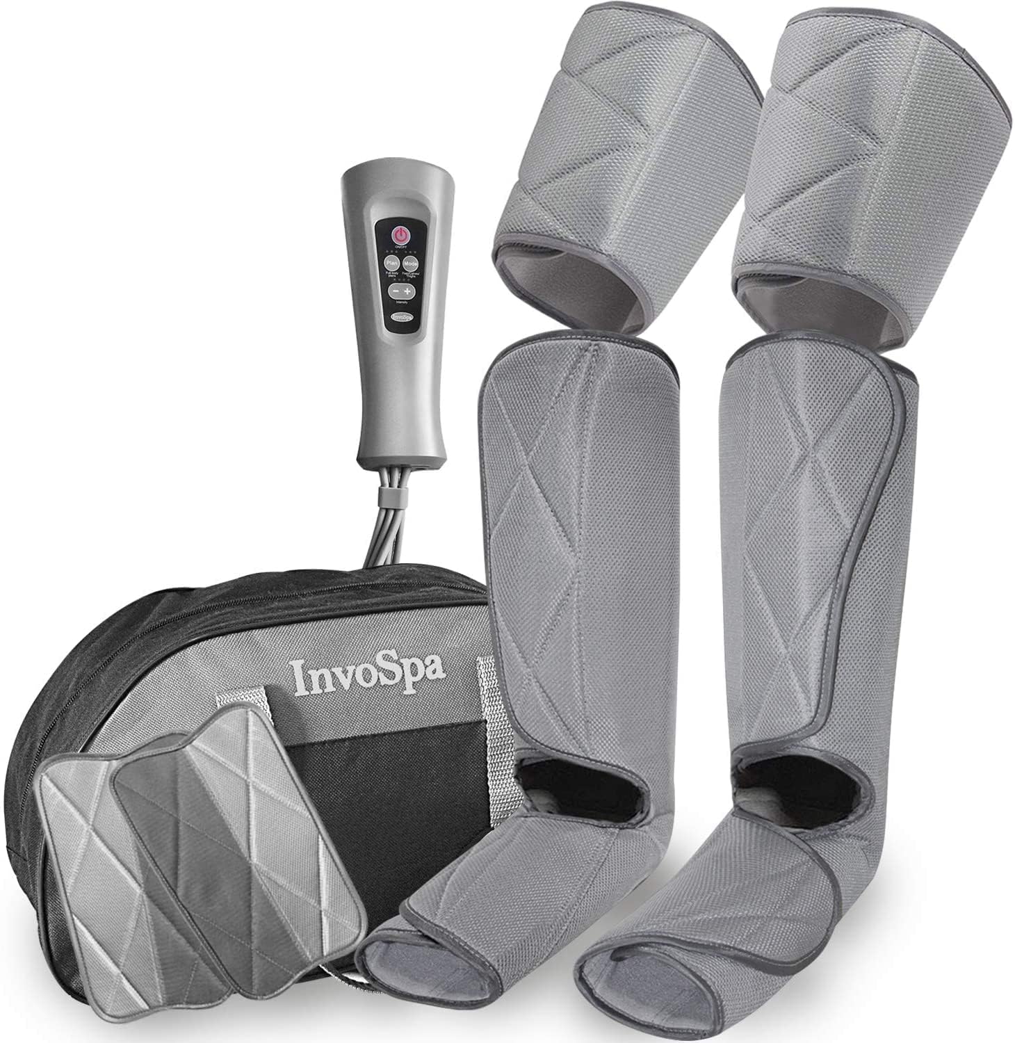 InvoSpa Leg Massager for Circulation - Foot and Calf Massager Air Compression Leg and Thigh Wraps Massage Boots Machine for Home Use Relaxation with Controller
