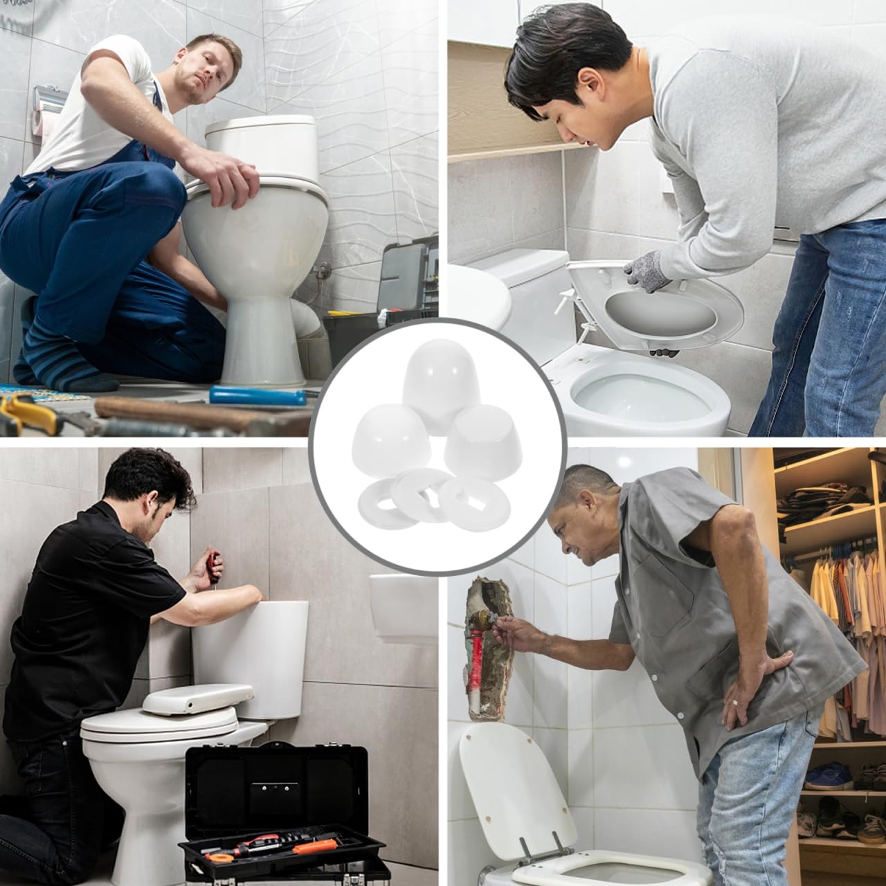 jojofuny Universelle Toilettenschraubenkappen 4 Stück Kunststoff Abdeckungen Für Wc Schrauben Toilettenschüssel Bolzenkappen Einfach Zu Montieren Robust Und Praktisch