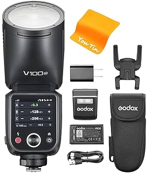 【9/3〜9/8発送不可】Godox AD100Pro +純正バッテリー予備1個 Amazon | GODOX V100 V100-N TTL リチウムイオン ラウンド