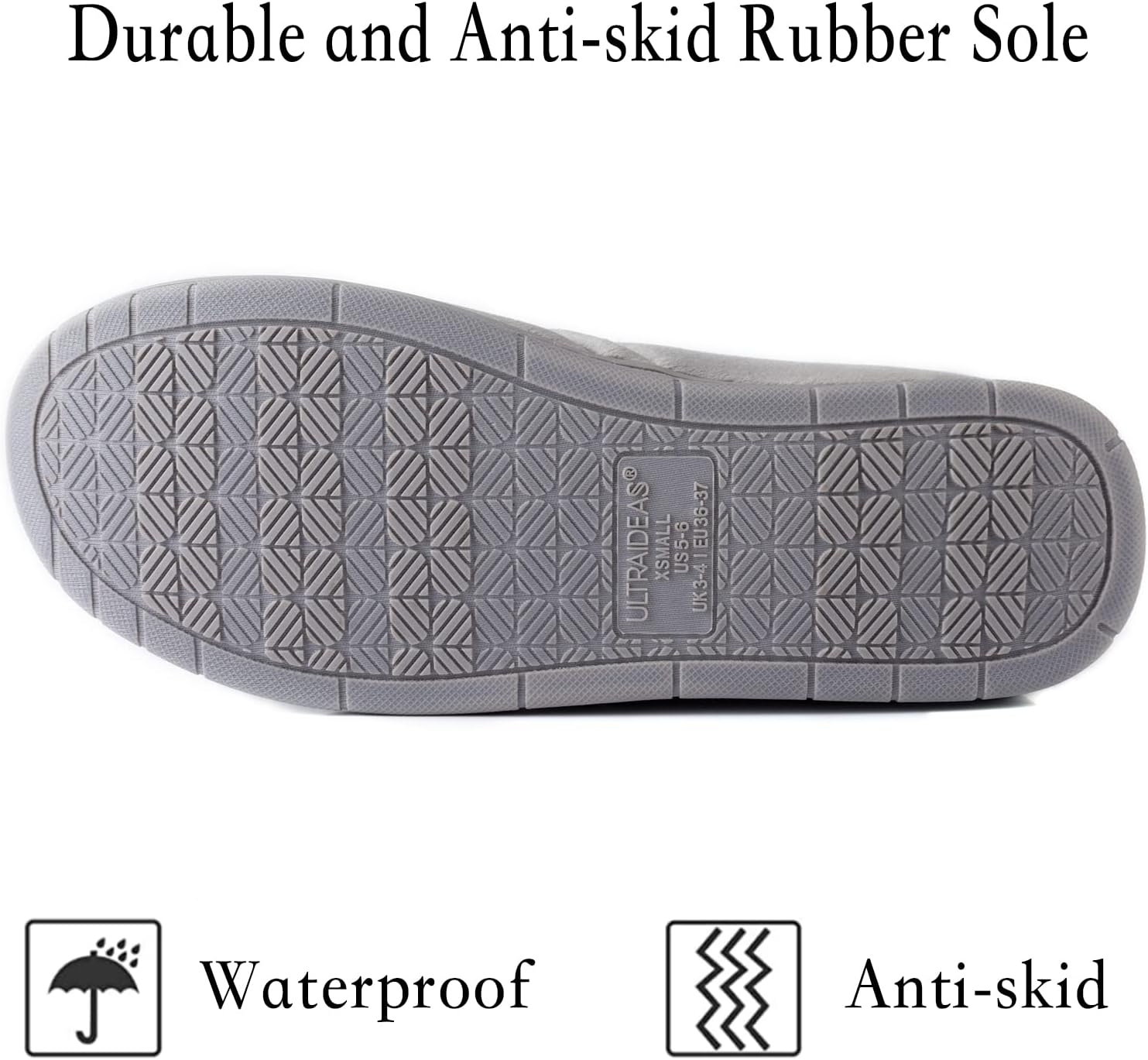 ULTRAIDEAS Women's Grace Closed Back Slippers, Memory Foam Loafer House Shoes with Rubber Sole - Image 6