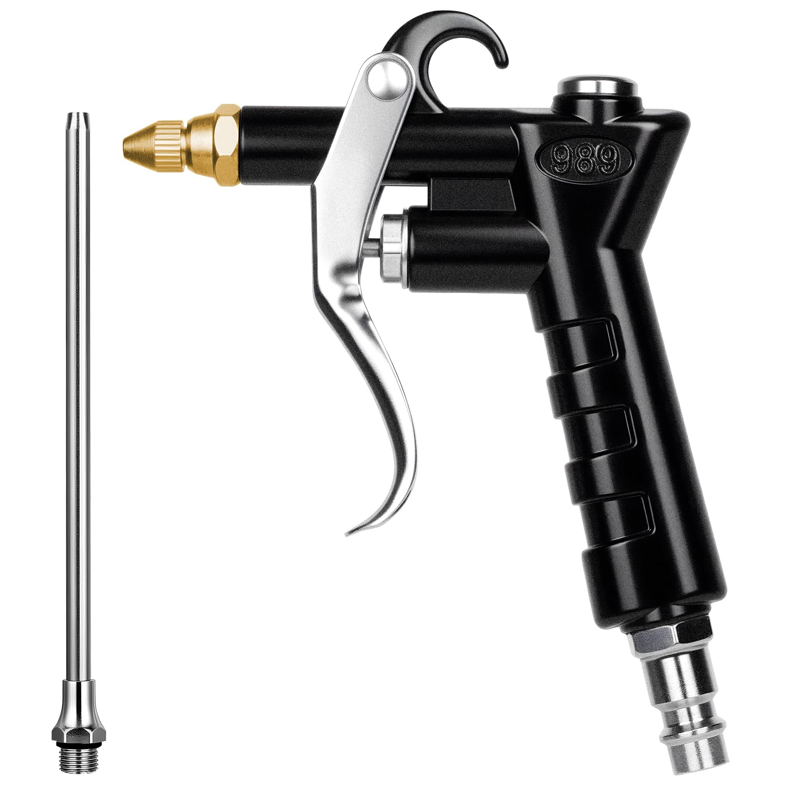 Pistola de Soplado de Aire, Comprimido Accesorios Pistola Aire con Boquilla, Pistolas Aire con 1 Extensión de Flujo de Aire y Adaptador Neumático Rápido Tipo BSP de 1/4", para Polvo y Limpiador