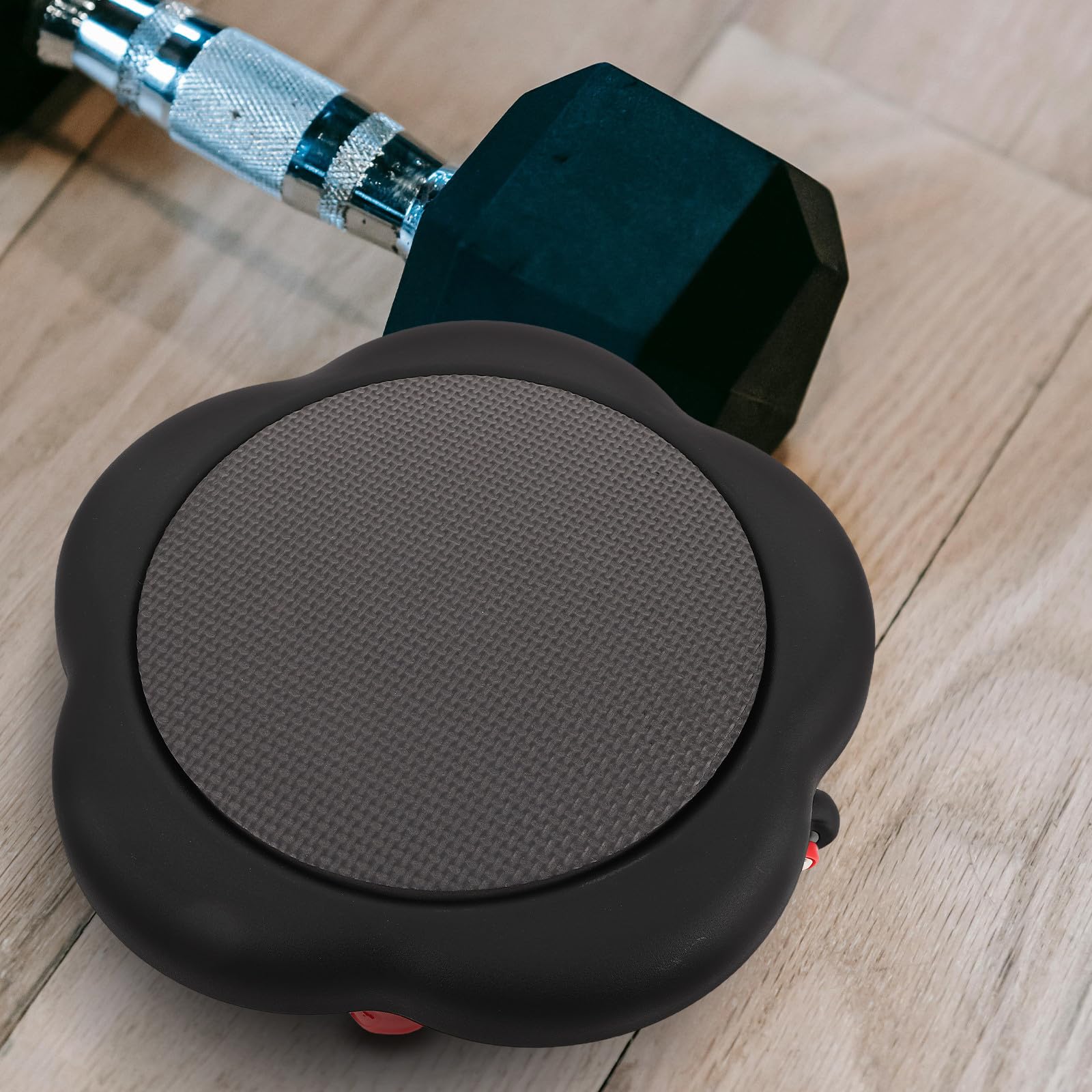 Rodillo Abdominal de Cinco Ruedas con Forma de Flor para Entrenamiento | Plástico Negro, Uso en Casa, Enfoque Preciso del Abdomen y Estabilidad del Core