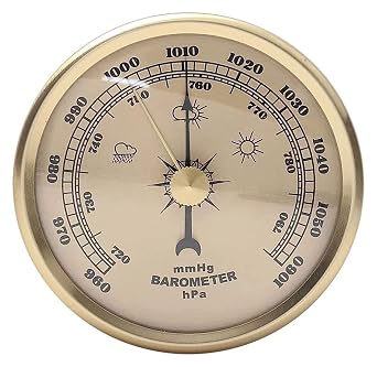 3 in 1 Barometer, Traditional Barometer, Round Dial Air Weather Station, Gold