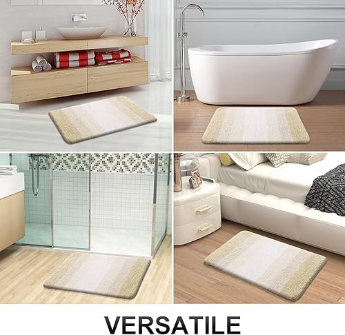 Miniatura 334 de OLANLY Juego de 2 alfombras de baño de 2 piezas, alfombras de baño de microfibra suave y absorbente y alfombra de inodoro con contorno