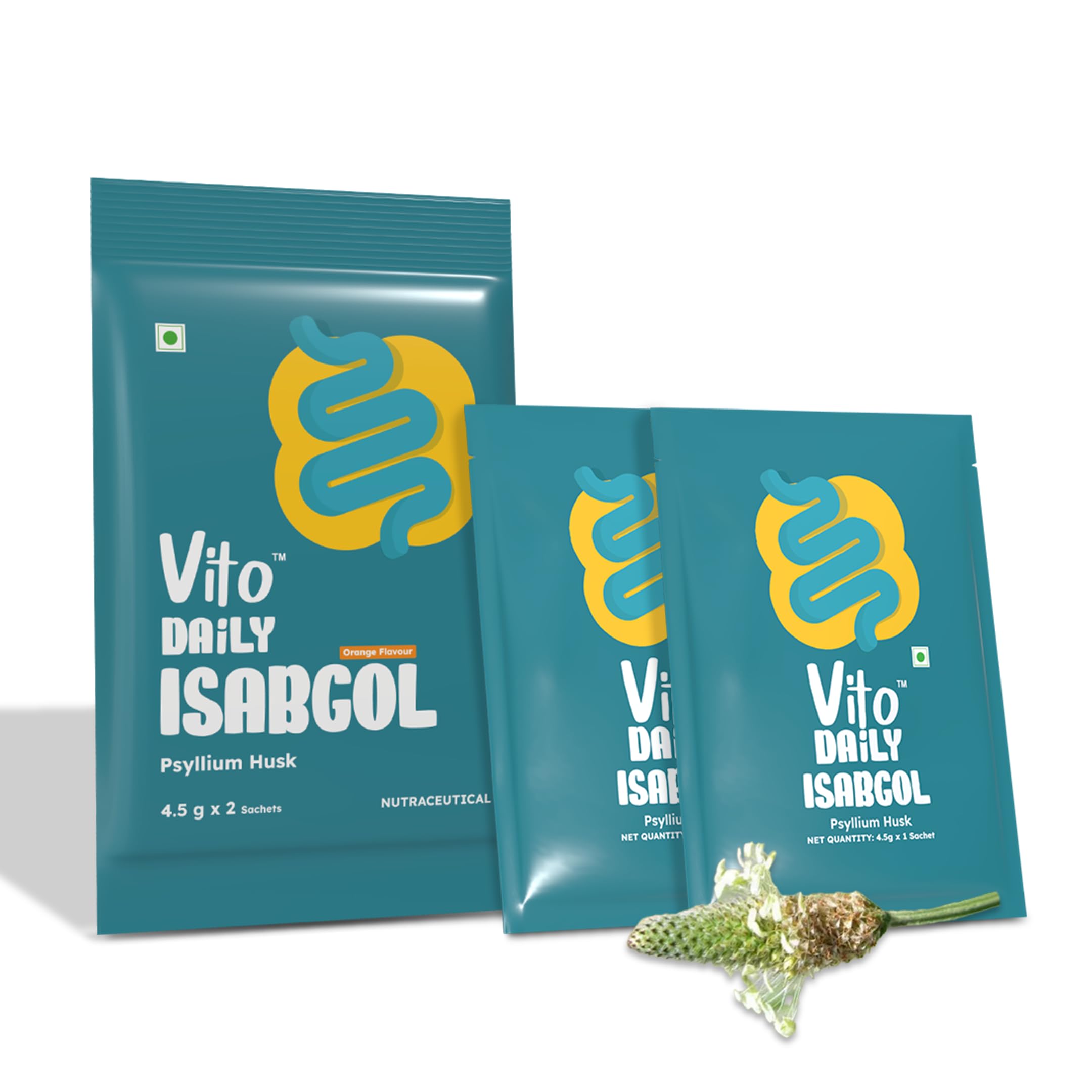 Vito Daily isabgol psyllium husk Powder Soluble Fiber Supplement For Digestion | Sugar Free | Plant Based Natural Fibre Powder For Constipation | (Orange Flavor) (2 Sachet Pack) (B0CT9385GV) Amazon Price History, Amazon Price Tracker
