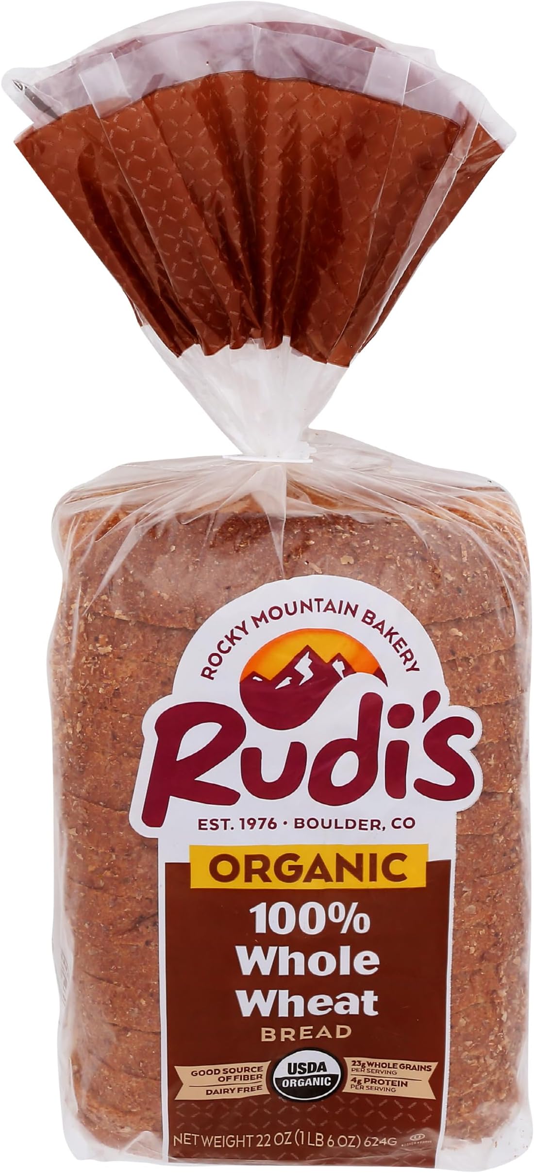 RUDIS Bread 100% Whole Wheat Organic, 22 oz