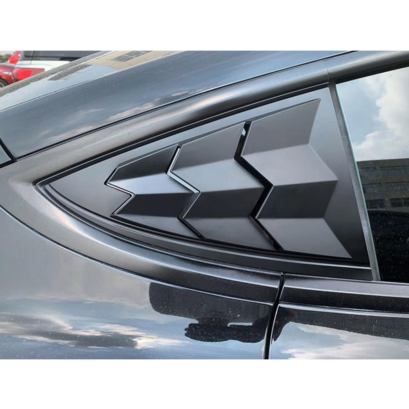 2 sztuki do Tesla Model 3 2017-2021, tylne okiennice do samochodów, żaluzje boczne, osłony, wykończenia, akcesoria zewnętrzne ABS, C Matt Black