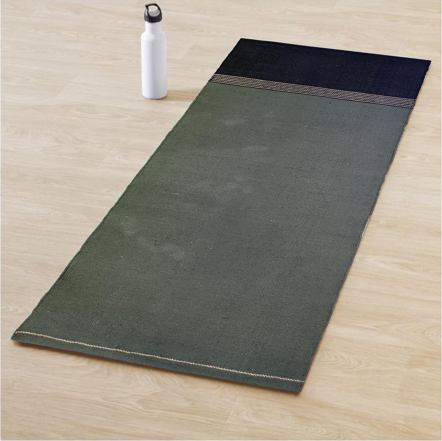 STONEMUNK Reversible Cotton Yoga Mat for Outdoor Indoor, Gym | Mat For Kids Baby Men Women For Early Morning Yoga Exercise Mat of 2x6 Green Color (B0CL39R88Y) Amazon Price History, Amazon Price Tracker